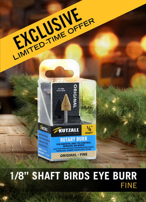 BE-38-EG Bird's Eye, 1/8" Shaft Burrs Fine / 3/8" (9.5mm) x 1/2" (12.7mm) Bird's Eye Burrs