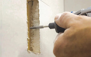 Cutting drywall with burr