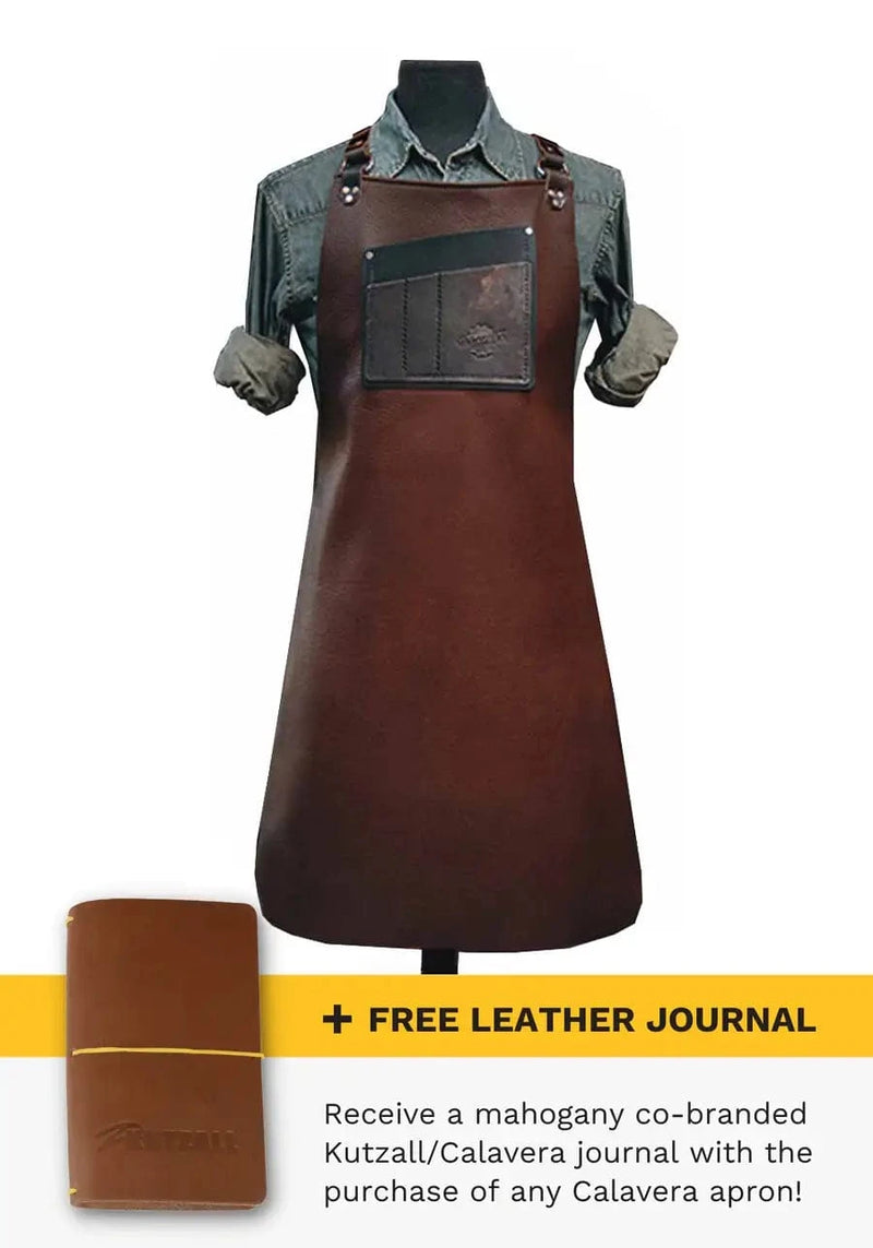 Calavera Walnut Bison Leather Work Apron | Kutzall