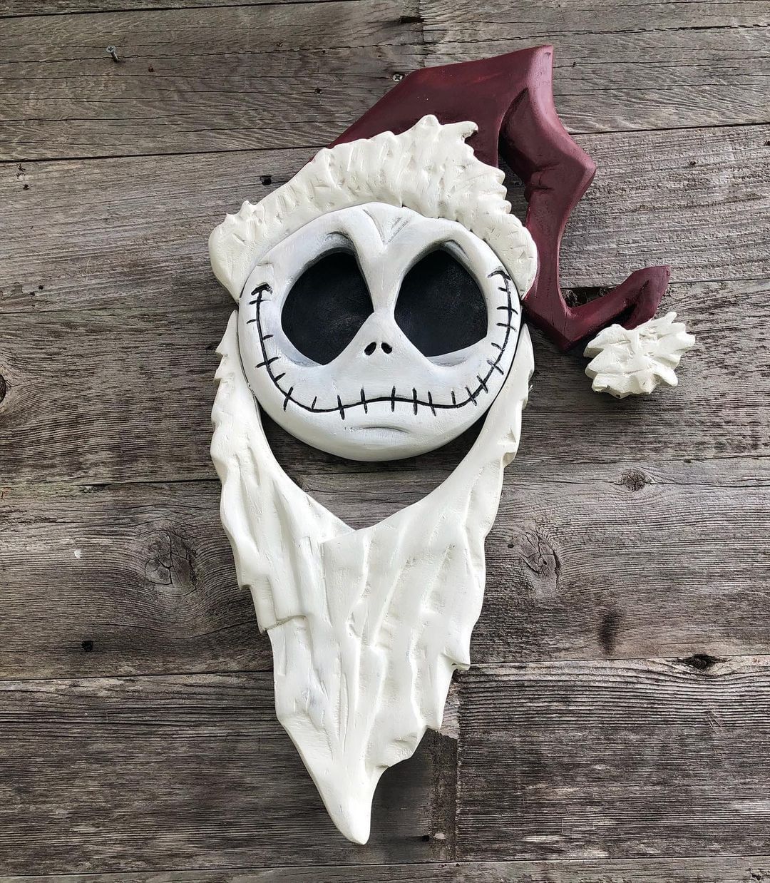 Hand-carved Jack-inspired Halloween mask by Nevermore Creations