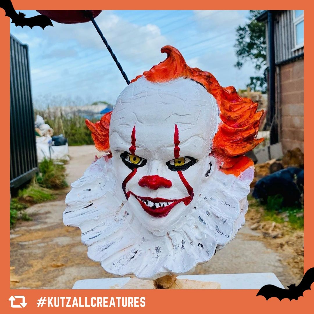 Pennywise-inspired carved mask by Zen Wood Design